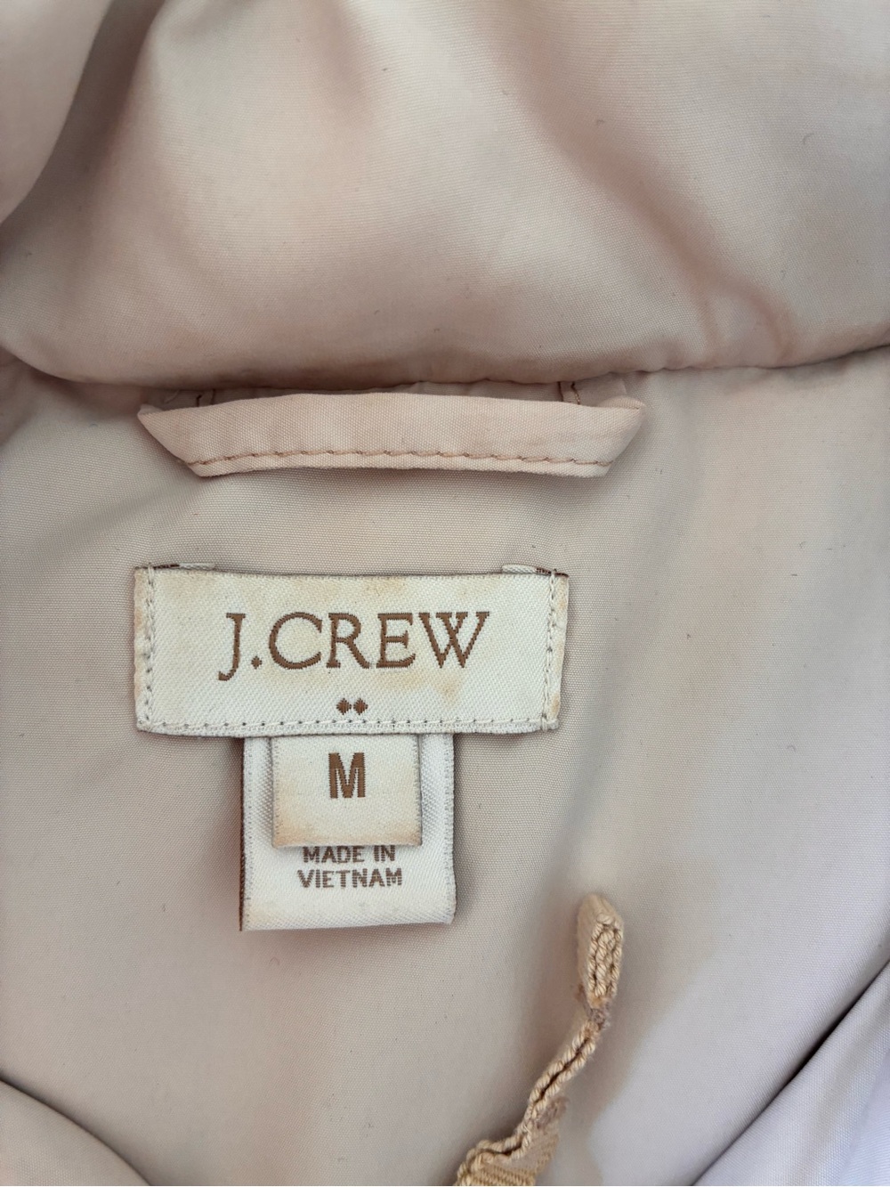 J .Crew Quilted Sleeveless Puffer Vest in Beige women medium - Picture 9 of 9